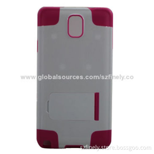 PC + TPU Case for Samsung Note 3, Double Injection with Stand, Multiple Colors Matched